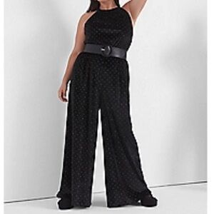Halter neck wide leg jumpsuit